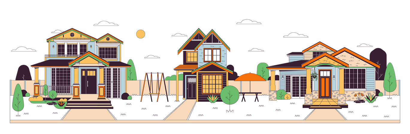 Modern neighborhood  Illustration