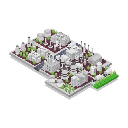 Modern nuclear power station  Illustration