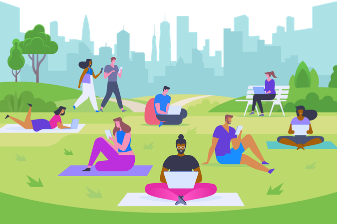 Modern outdoor rest  Illustration