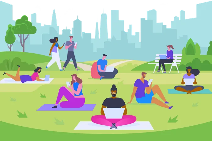 Modern outdoor rest  Illustration