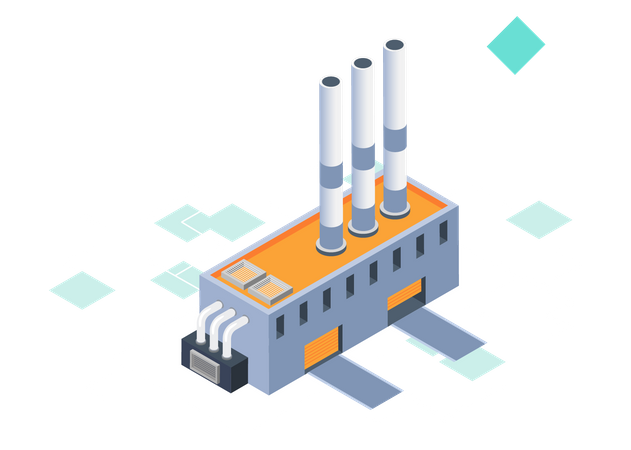 Modern production plant Illustration