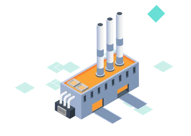 Industrial Internet Of Things 4 Ir Revolution AI Io T With Modern Production Plant Building With Pipes Industry Automation Factory With Manufacturing Equipment Using Digital Devices And Technologies Illustration