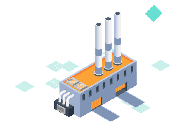 Modern production plant  Illustration