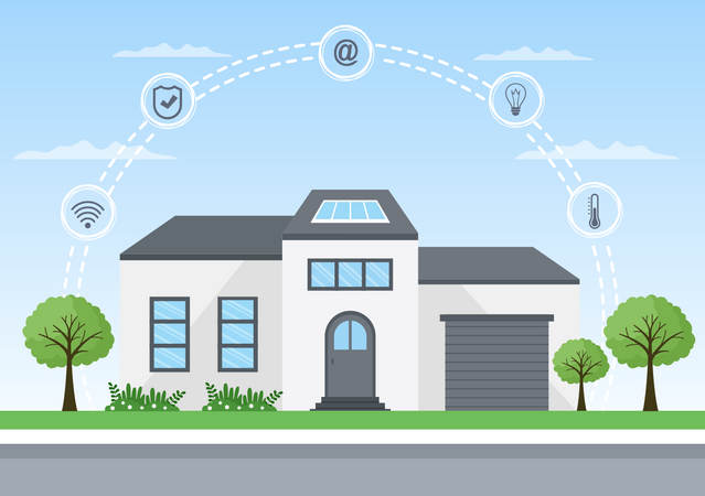 Modern smart house technology  Illustration