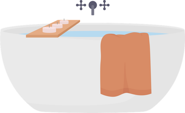 Modern style bathtub Illustration