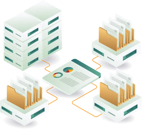 Modern technology and data management  Illustration