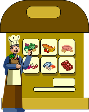 Modern Vending Machine Purchase  Illustration