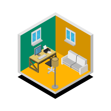 Modern workspace  Illustration