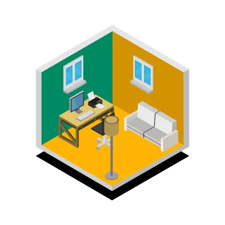 Modern workspace  Illustration