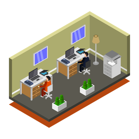 Modern workspace  Illustration