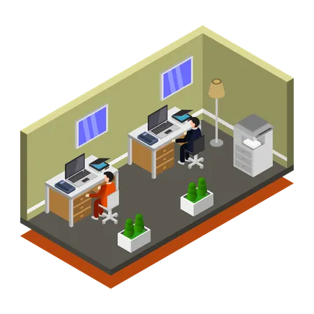 Modern workspace  Illustration