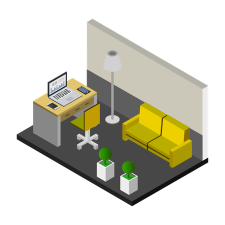 Modern workspace  Illustration