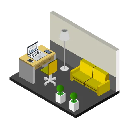 Modern workspace  Illustration