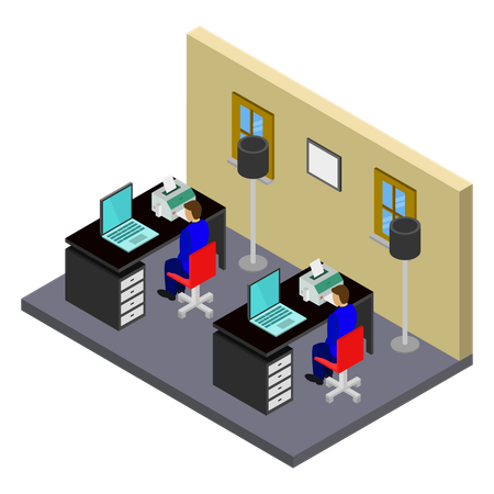Modern workspace  Illustration