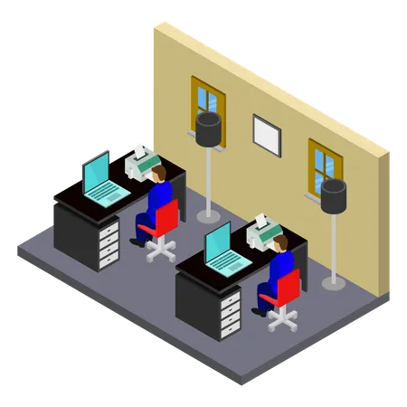 Modern workspace  Illustration