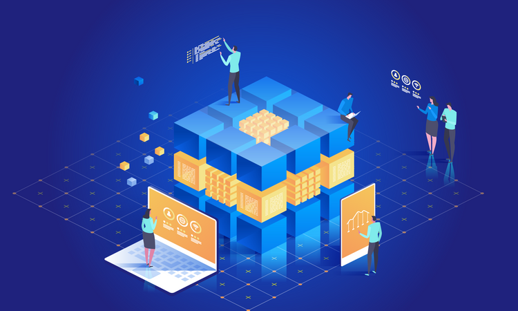 Moderne Geschäftsdatenanalyse  Illustration