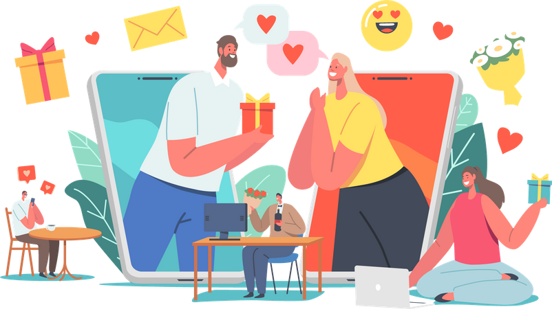 Moderne romantische Beziehungen  Illustration