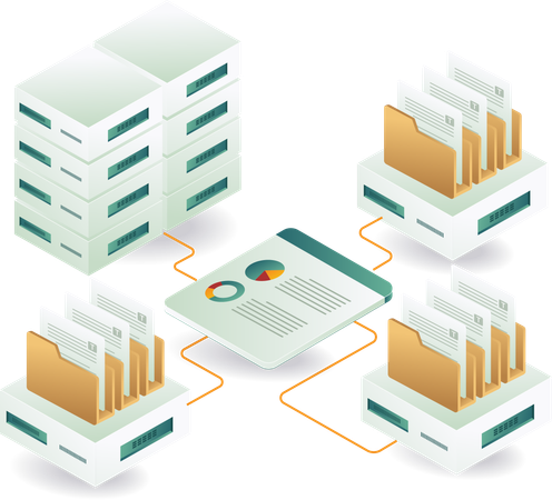 Moderne Technologie und Datenmanagement  Illustration