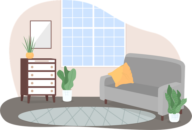 Moderner Loungebereich zu Hause  Illustration