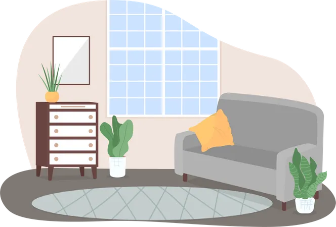 Moderner Loungebereich zu Hause  Illustration