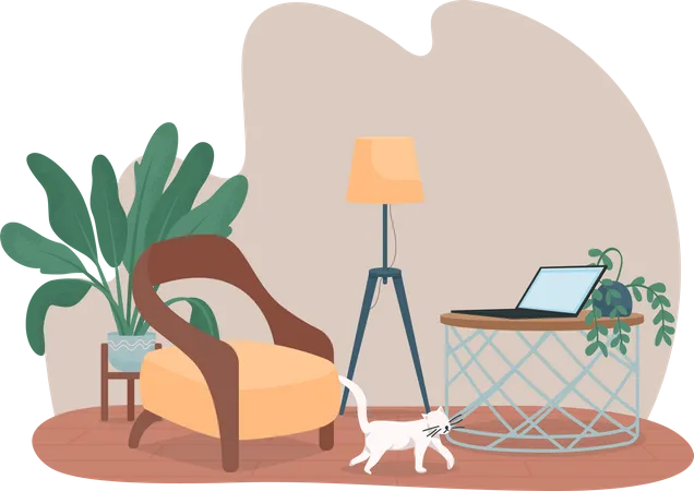 Modernes Home-Office  Illustration