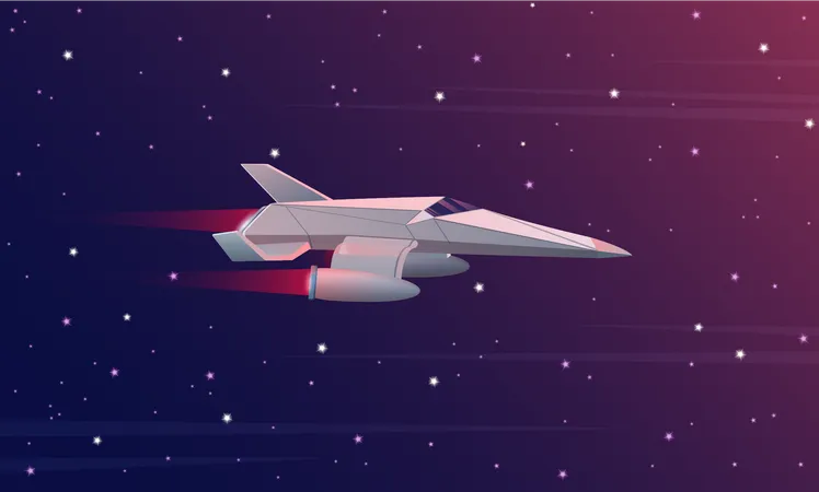 Modernes Raumschiff im Weltraum  Illustration