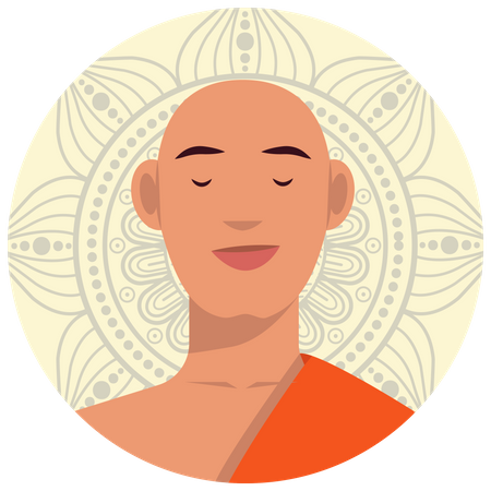 Moine bouddhiste  Illustration