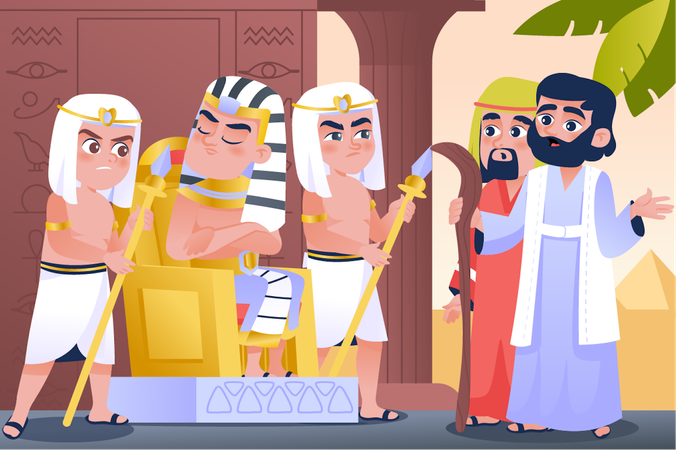 Moisés veio ao Faraó  Ilustração
