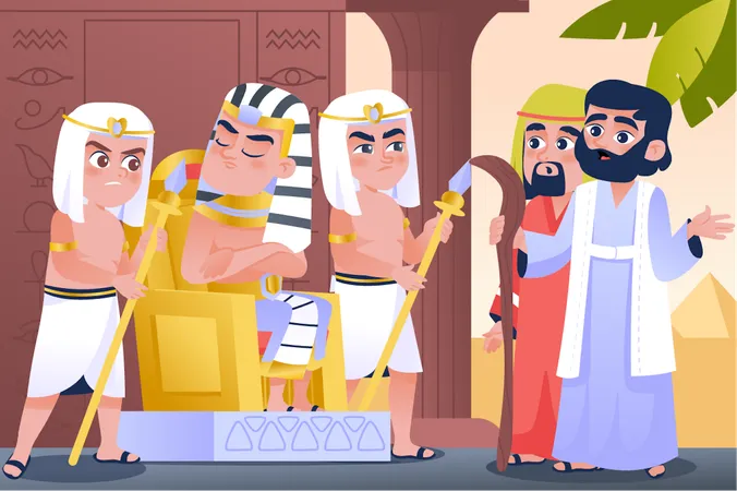 Moisés vino a Faraón  Ilustración