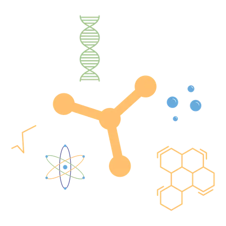 Molécula de ADN y estructura molecular.  Ilustración