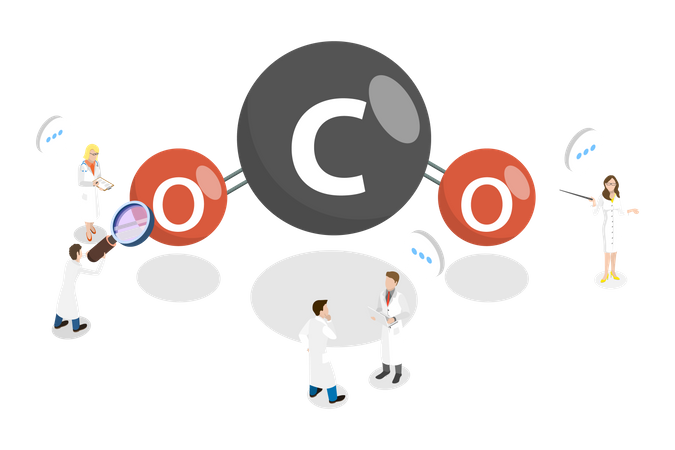 Molécula de dióxido de carbono  Ilustración