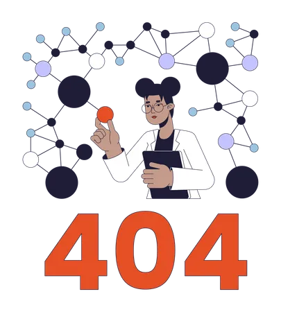 Molecular biology scientist error 404  Illustration