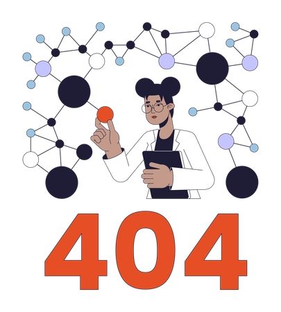 Molecular biology scientist error 404  Illustration