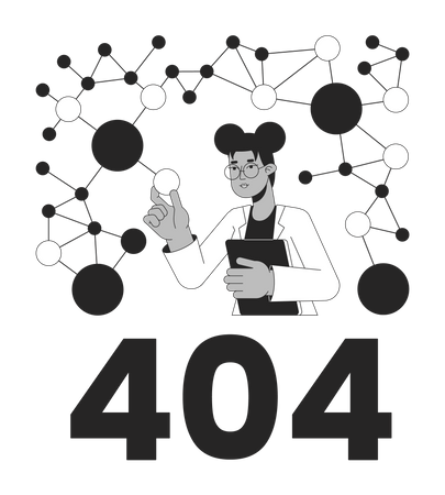 Molecular biology scientist error 404  Illustration