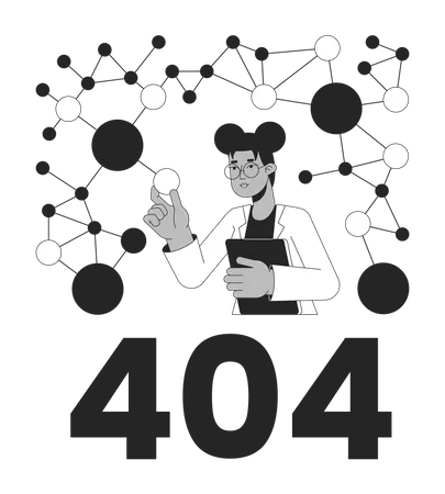 Molecular biology scientist error 404  Illustration