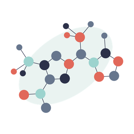 Réseau de structure d'atomes de molécules  Illustration
