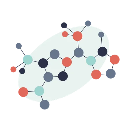 Réseau de structure d'atomes de molécules  Illustration