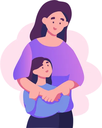 Mom and daughter  Illustration