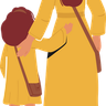 mom and girl illustration