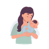 illustrations for mom holding child