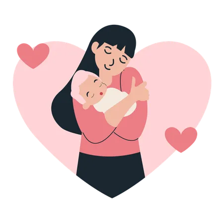 Mom Hug  Illustration