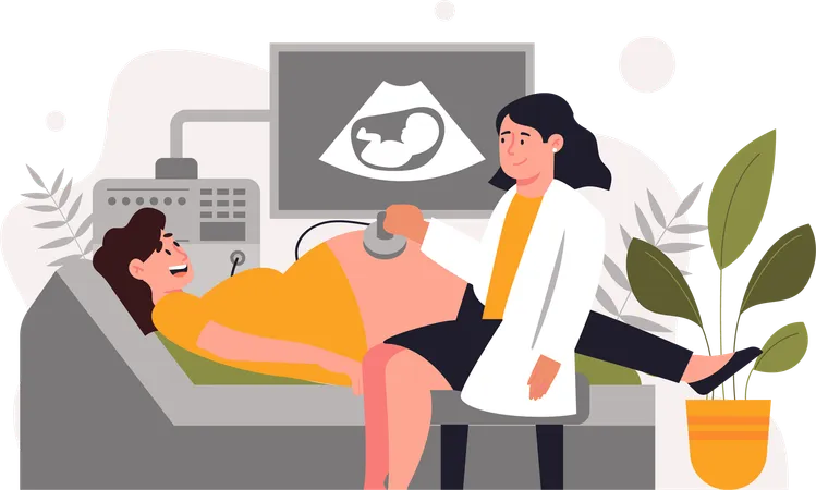 Mom to be Medical Check Up Pregnant  Illustration