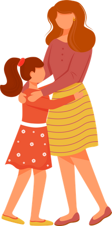 Mom with daughter  Illustration