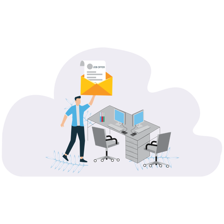 Momento de aceitação da oferta de emprego  Ilustração