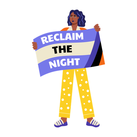 Momento de protesto feminino  Ilustração
