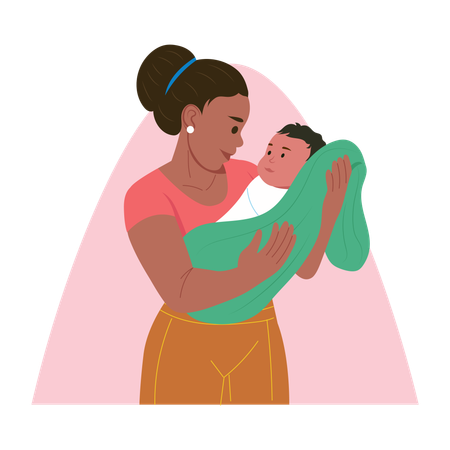 Mom's love for baby  Illustration