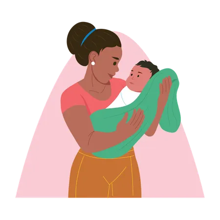 Mom's love for baby  Illustration