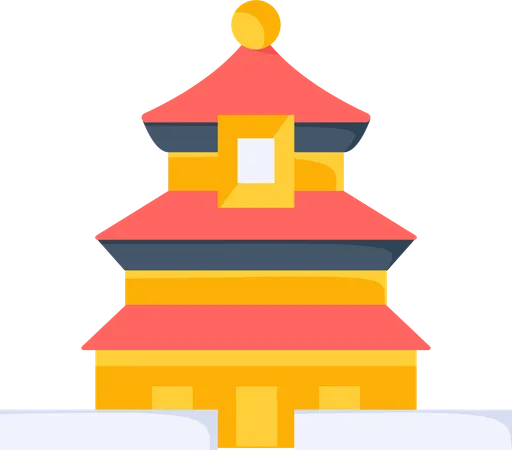 Monasterio budista  Ilustración