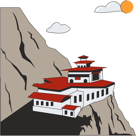 Bután - Monasterio del Nido del Tigre  Ilustración