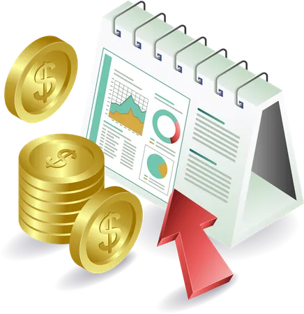 Monatliche Analyse der Finanzentwicklung  Illustration